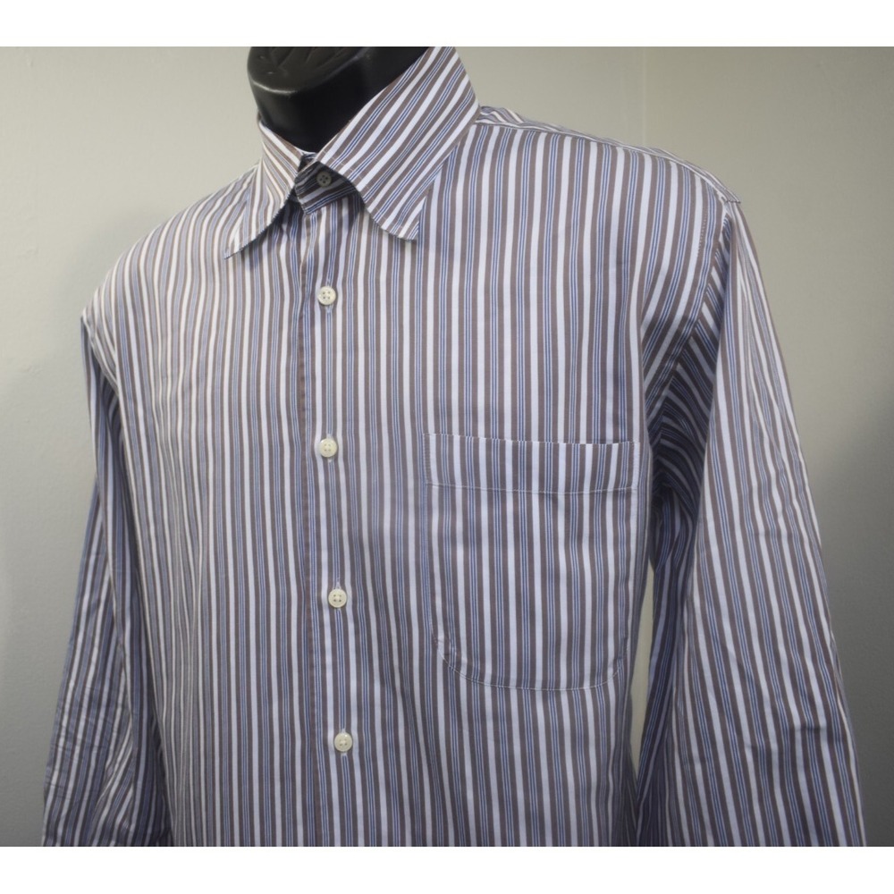 Peter Millar Dress Shirt Striped Long Sleeve Button‎ Up Mens Size Medium